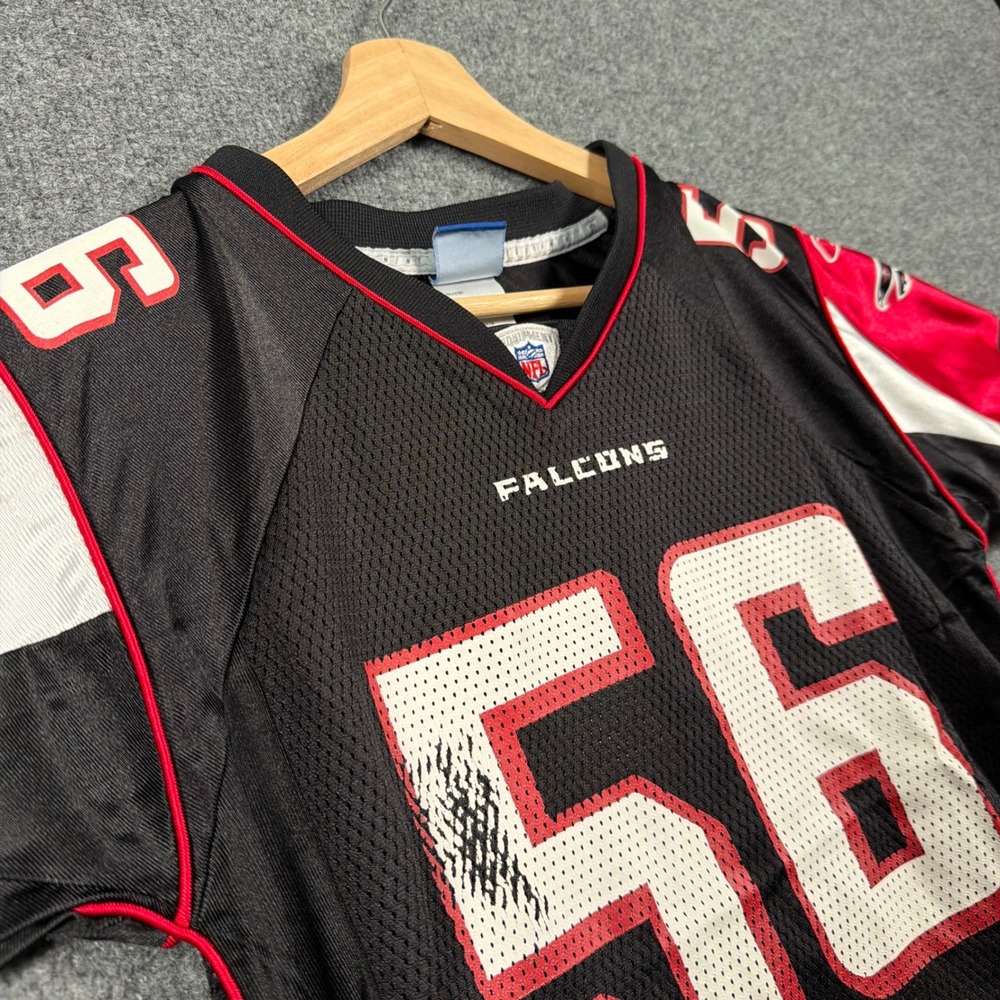 Keith Brooking Atlanta Falcons Reebok Football Jersey Kids M Black 56 NFL Mesh